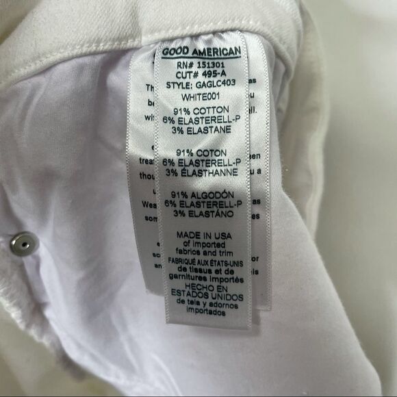 Good American Good Leg Crop Skinny Jeans 24 Plus White - Picture 12 of 12